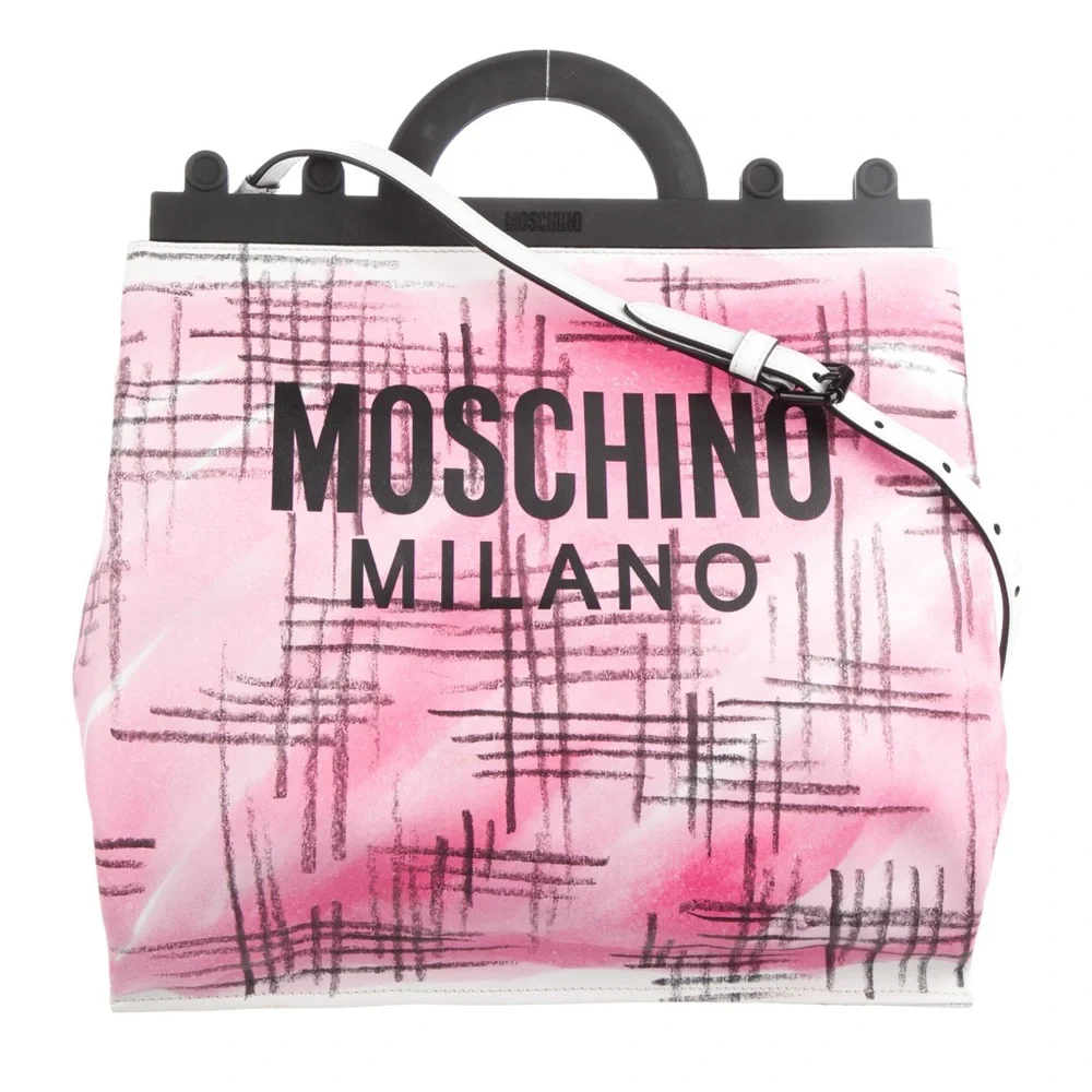 Moschino Leather Pink Tote Bag